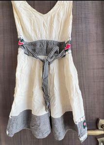 White &amp; Blue Embroidered Summer Dress
