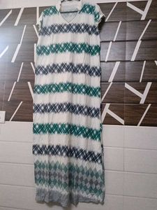 Casual V-Neck Striped Maxi Dress