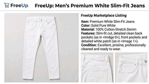 Men's Premium White Slim-Fit Jeans