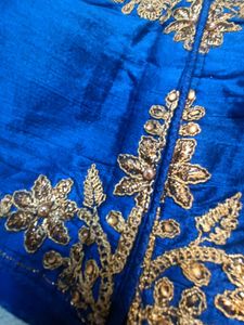 Blue Embroidered Heavy Work Blouse