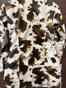 Cow Print Fleece Jacket