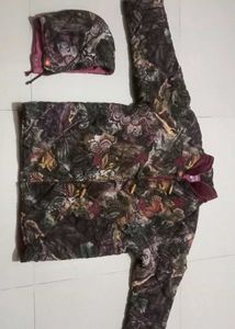 Floral Quilted Hooded Jacket