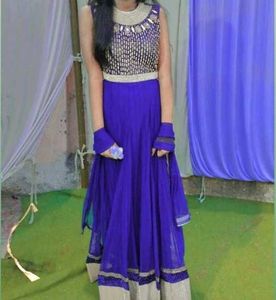 Elegant Blue Anarkali Kurta