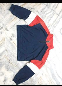 Color Block Zipup Sweatshirt