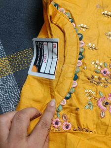 Yellow Embroidered Kurta Set with Dupatta