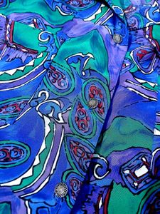 Vibrant Paisley Print Silk Blouse