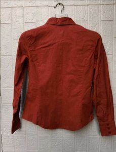 New with tag Korean Chic Burgundy Button-Up Shirt