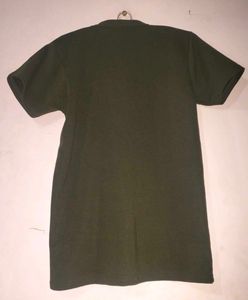 Men's Olive Green Textured Mandarin Collar Henley