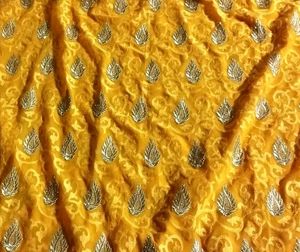 Elegant Yellow Embroidered fancy Saree