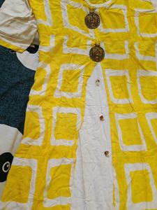 White And Yellow Ethnic Gown For Women