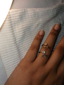 Stackable Rings with CZ Gems antitarnish pair of 2