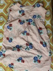 Striped Floral Sleeveless Top