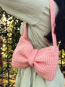 Cute Crochet Bow Hobo Bag