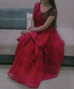 Elegant Red Saree for Sale 💃