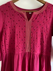 Yufta Red Ethnic Anarkali Kurti