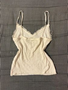 Cream Lace Trim Cami Top