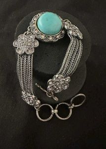 Turquoise Stone Silver Bracelet