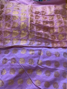Lavender Saree with Gold Border