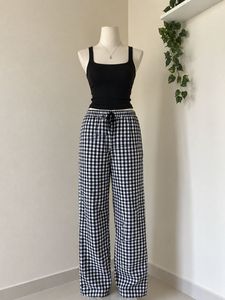 Cute Gingham Wide Leg Pants