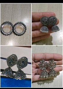 Oxidise 4 pair earrings
