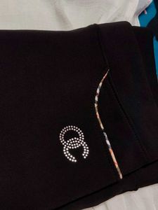 Black Leggings with Rhinestone Detail