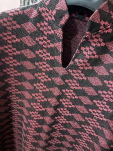 Stylish Maroon &amp; Black Printed Kurta