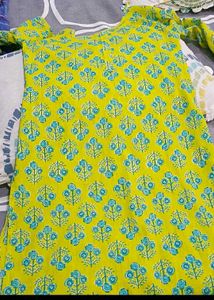 Green Printed Kurta Set with Trousers