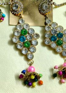 Earrings with Hair Chain