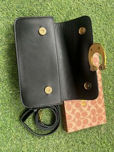 Coach Black Clutch with Gold C Logo