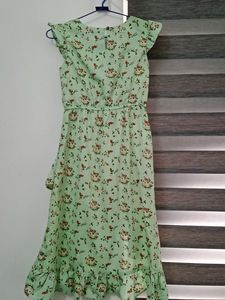 Stylo Bug Green Dress For Girls