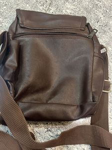 Brown Faux Leather Crossbody Bag