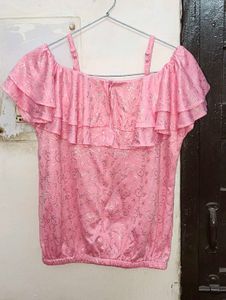 Cute Pink Ruffle Top