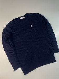 US Polo Assn Cable Knit Navy Sweater