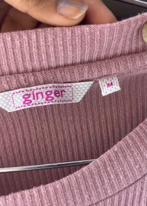 Sparkly Slogan Ribbed Top