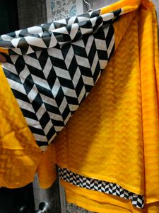 Bold and Vibrant Yellow Saree