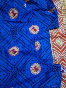 Vibrant Blue Kurta with Bandhani Print