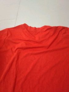 Vibrant Red Top with Gold Charm