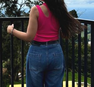Hot Pink Cut-Out Crop Top