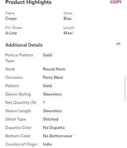 It is a very beautiful blue Colour Gown