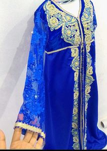 Royal Blue Embroidered  Gown