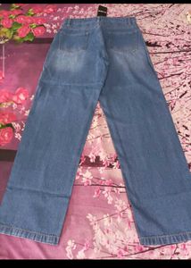 Wide Leg Blue Denim Jeans