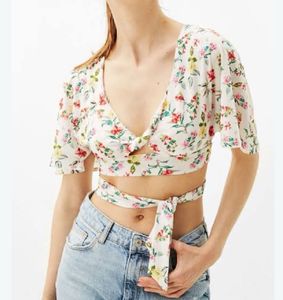 Floral Wrap Crop Top