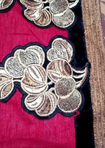 Stunning Sequin Blouse with Red Saree