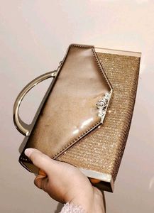 Sparkling Gold &amp; Brown Clutch