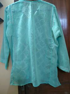 Chikankari sequin sheer short Kurti