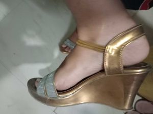 Sparkly Wedge Heels .