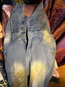 Y2K Denim Jumpsuit with Unique Detailing