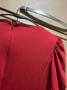 Red Lace Yoke Top