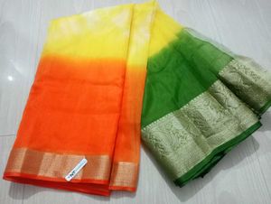 New Multicolour Ombre Organza Saree