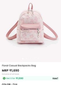 Cute Pink Floral Mini Backpack